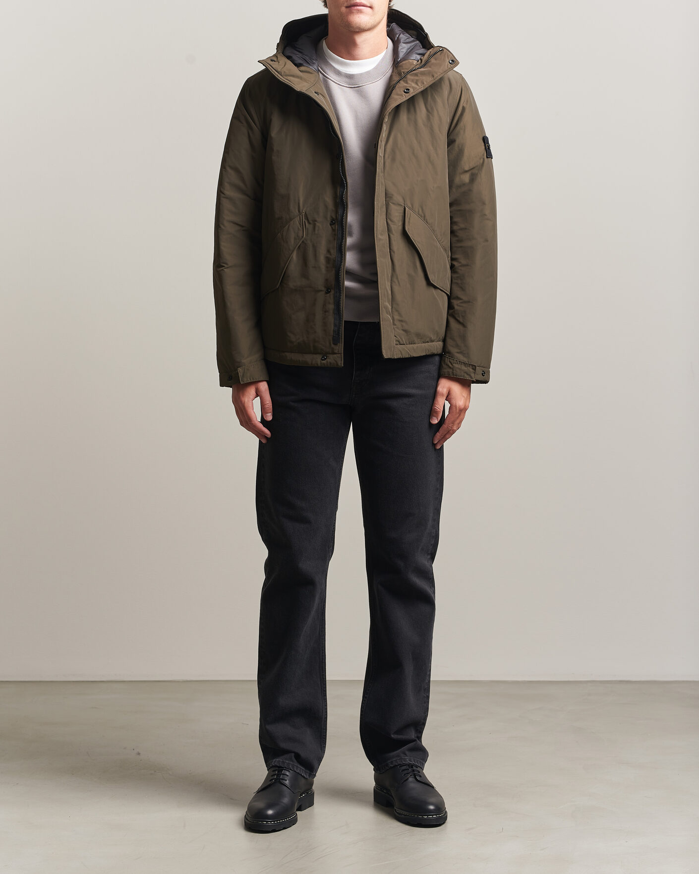 Herre | Jakker | Stone Island | Micro Twill Hood Jacket Coal Grey