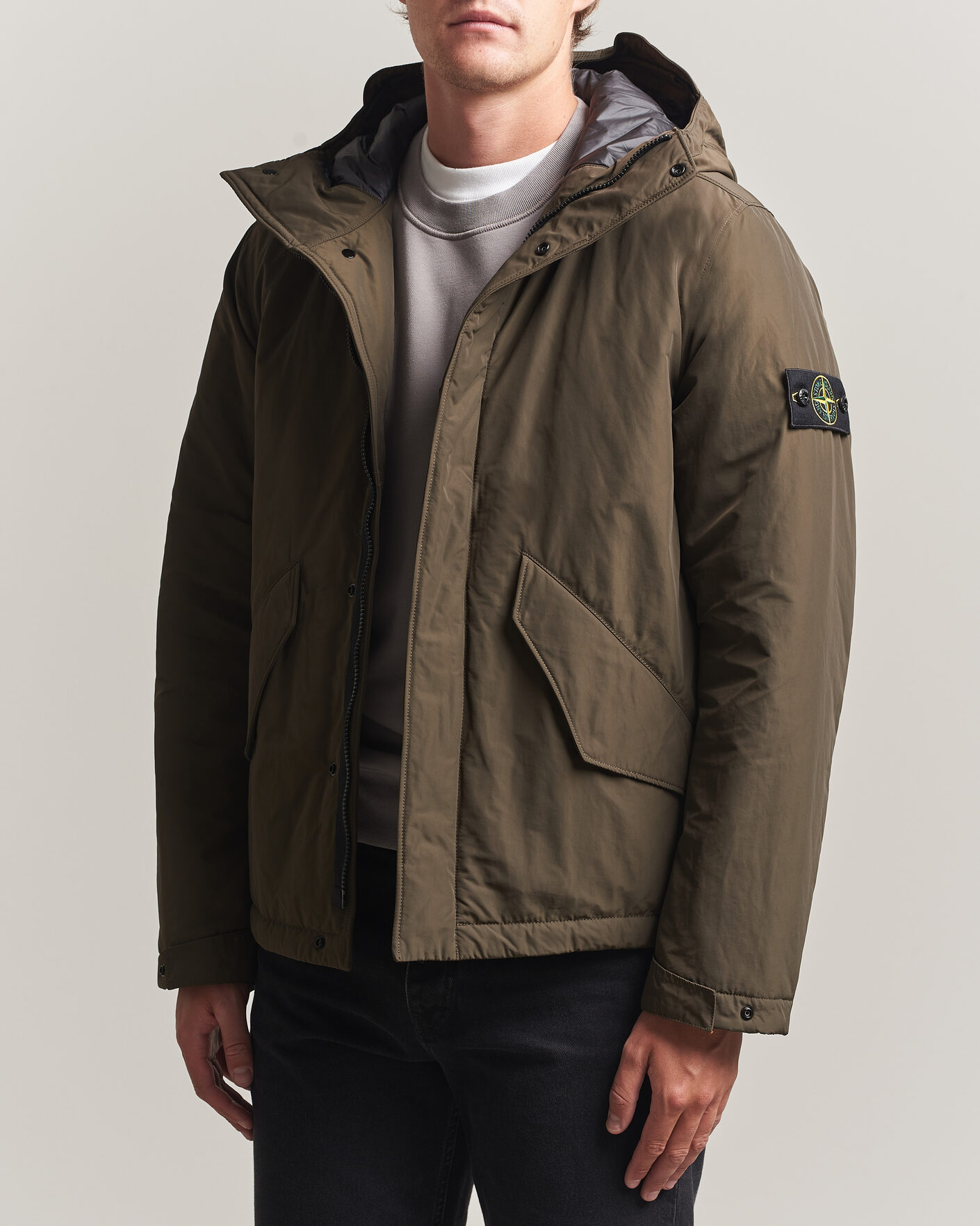 Herre | Jakker | Stone Island | Micro Twill Hood Jacket Coal Grey