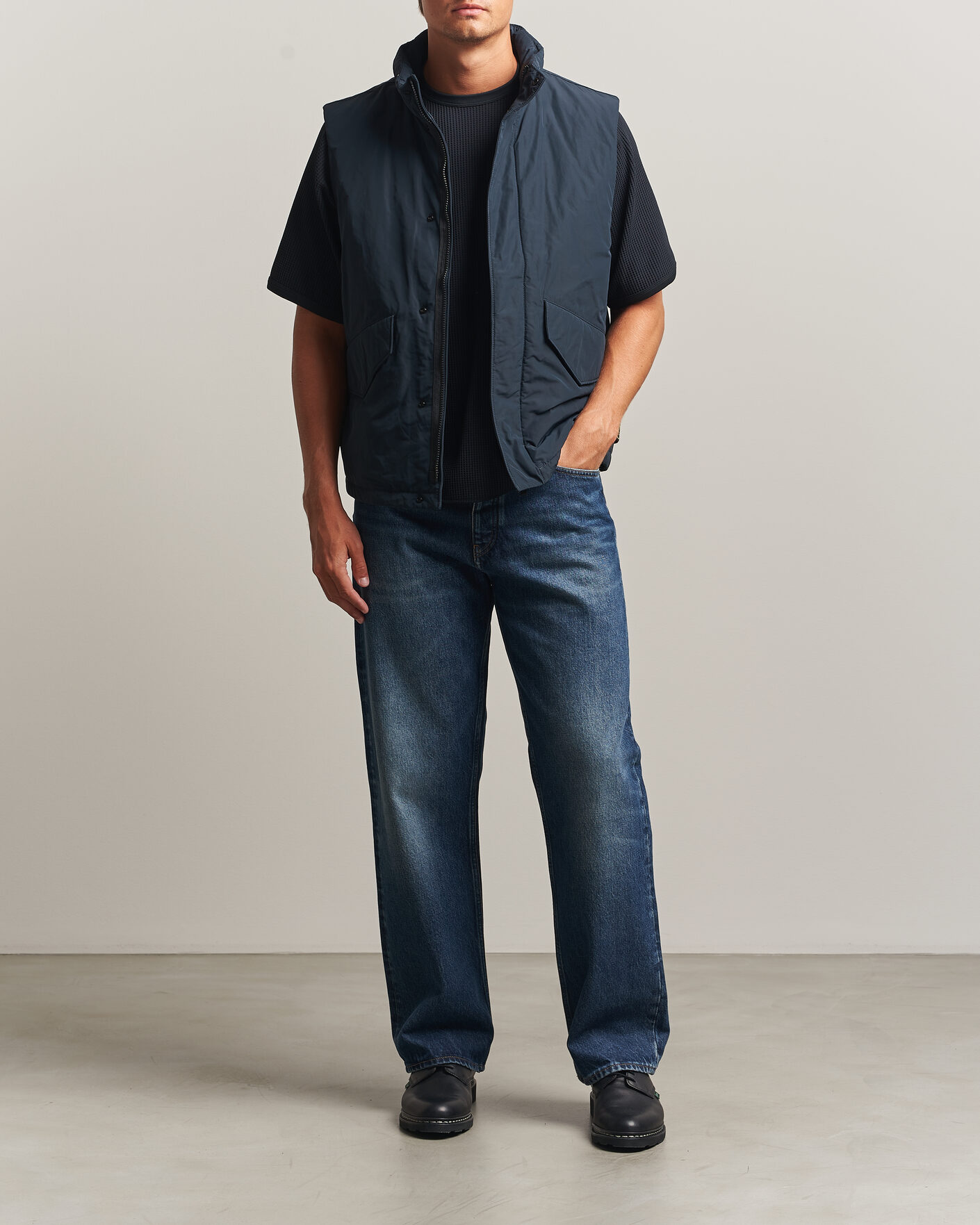 Herre | Vester | Stone Island | Micro Twill Padded Vest Navy Blue