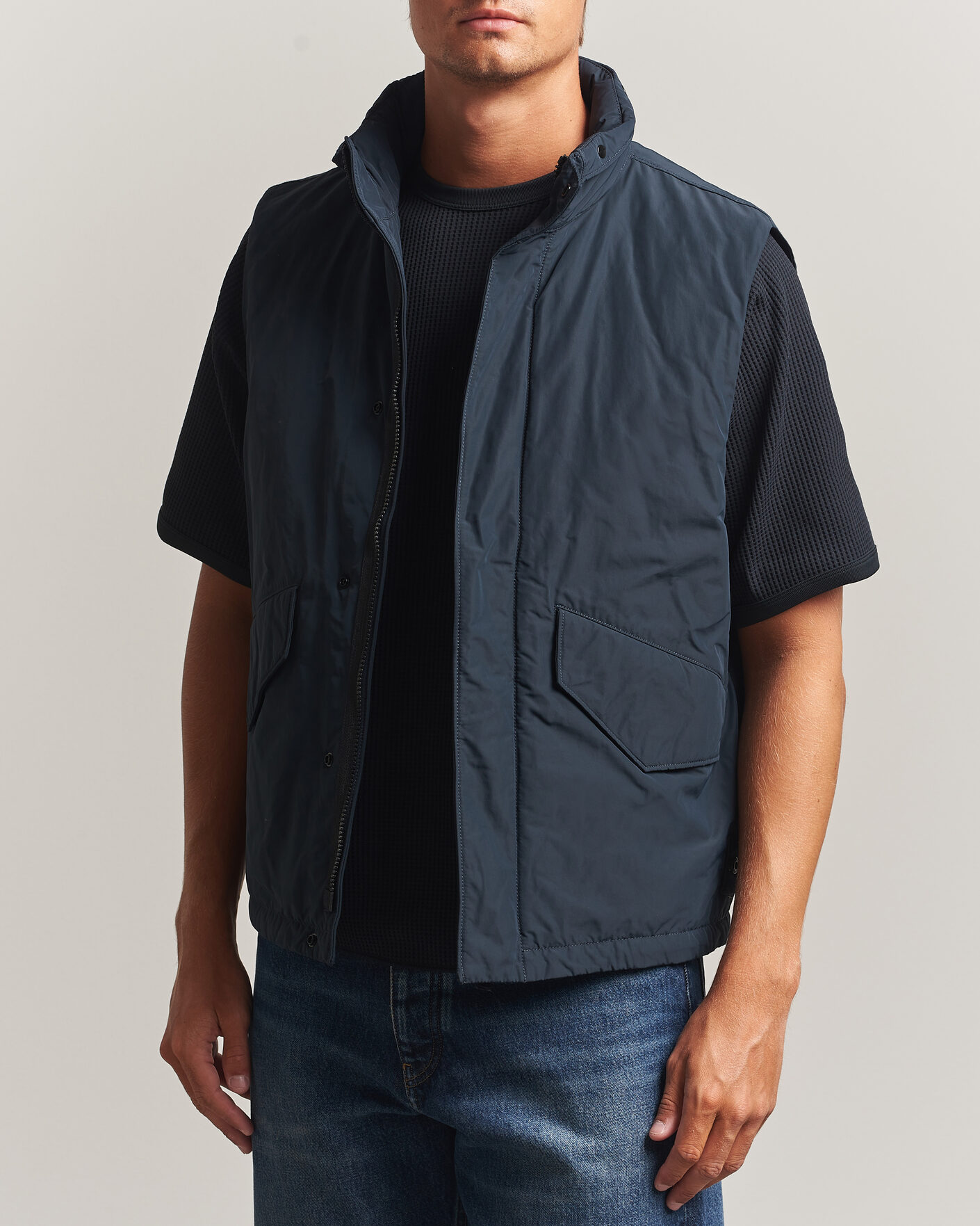 Herre | Vester | Stone Island | Micro Twill Padded Vest Navy Blue