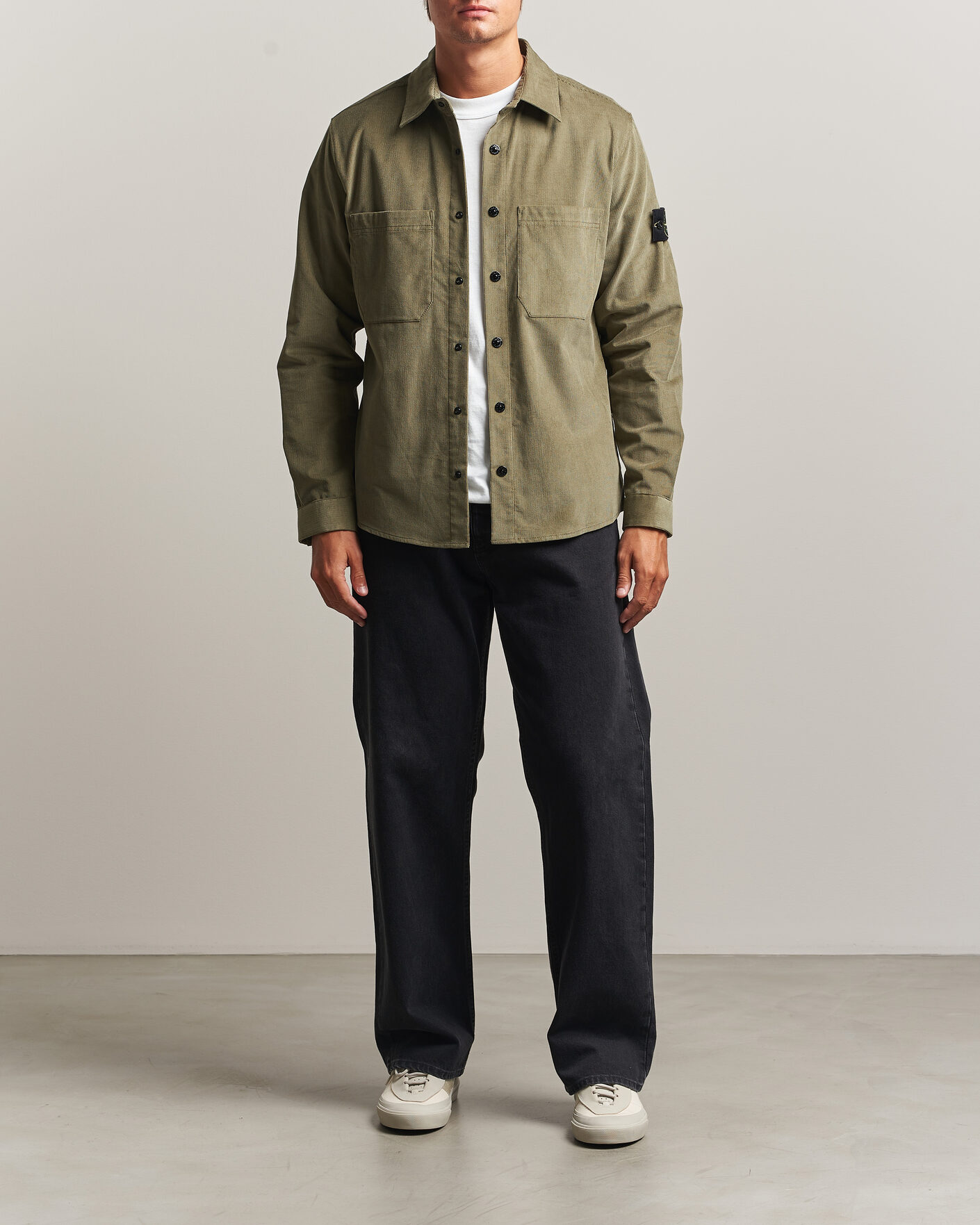 Herre | Skjorter | Stone Island | Micro Cord Overshirt Miltary Green