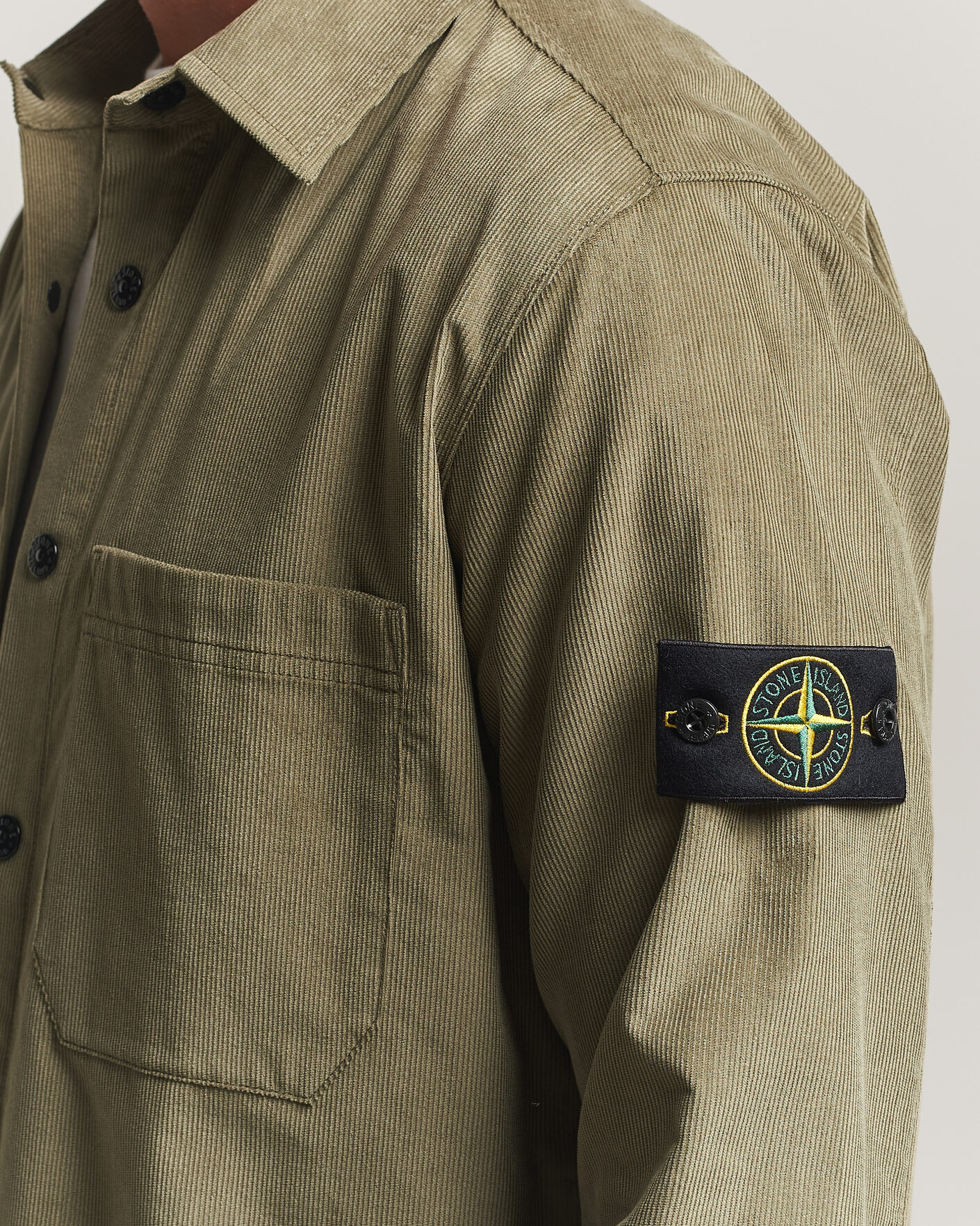 Herre | Skjorter | Stone Island | Micro Cord Overshirt Miltary Green