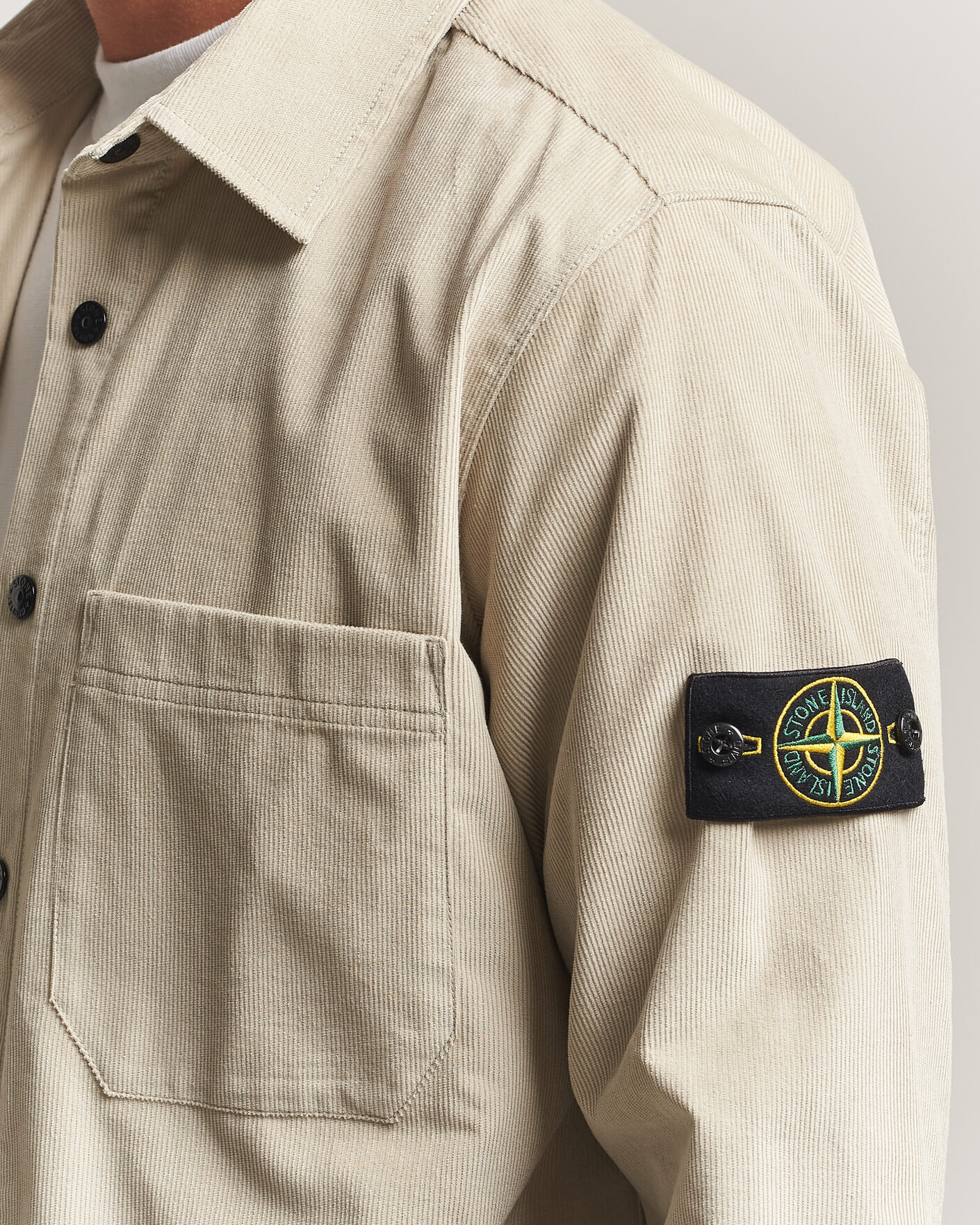 Herre | Skjorter | Stone Island | Micro Cord Overshirt Sand