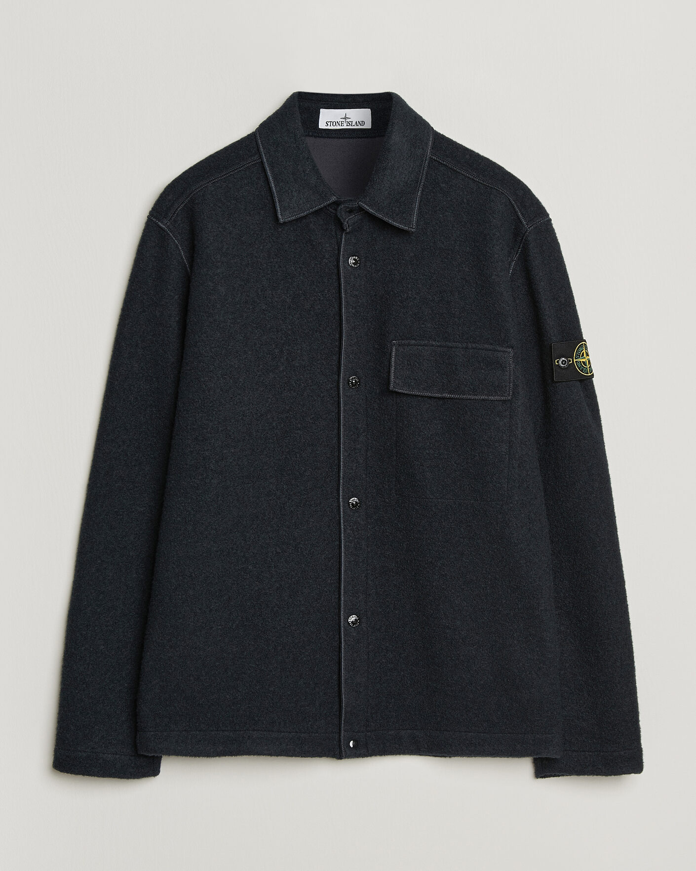 Herre | Skjorter | Stone Island | Micro Bouclé Overshirt Navy Blue