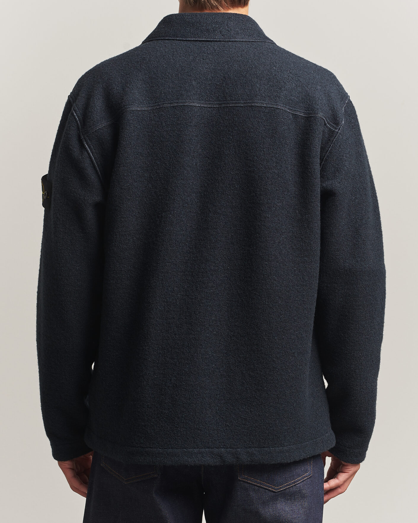 Herre | Skjorter | Stone Island | Micro Bouclé Overshirt Navy Blue
