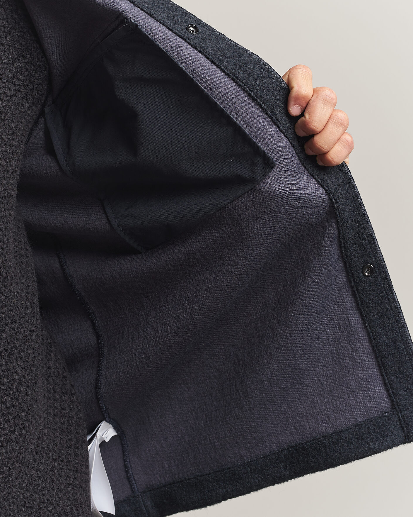 Herre | Skjorter | Stone Island | Micro Bouclé Overshirt Navy Blue