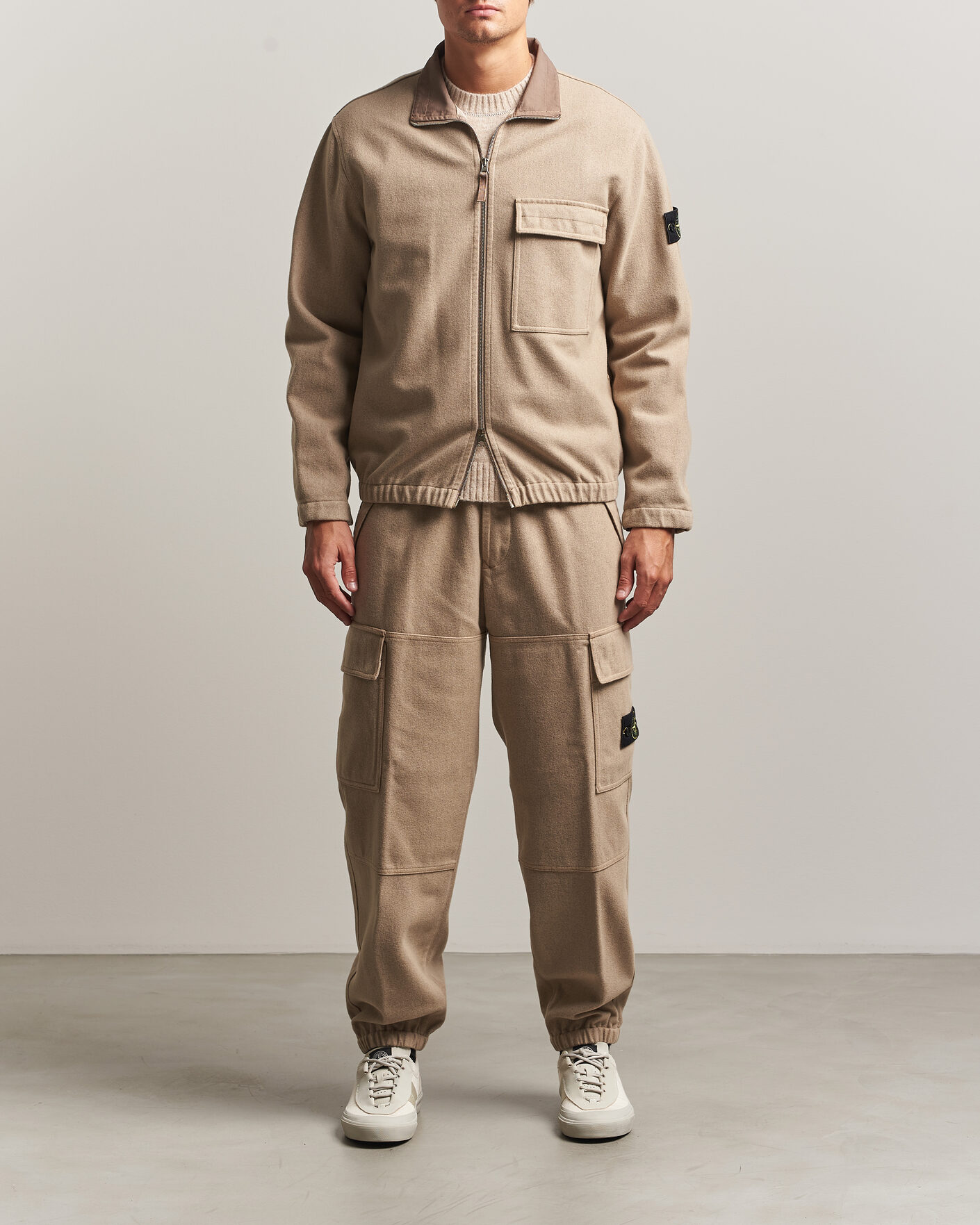 Herre | Jakker | Stone Island | Wool/Nylon Flannel Jacket Biscuit