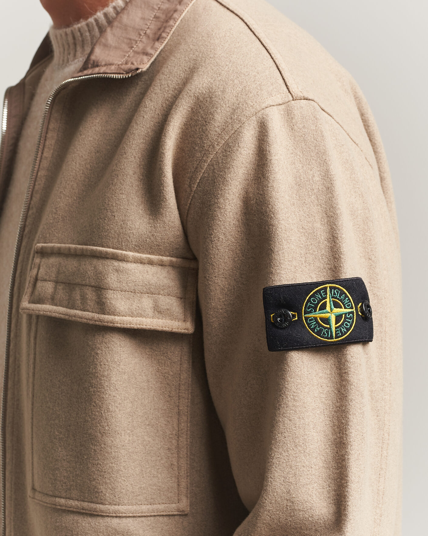 Herre | Jakker | Stone Island | Wool/Nylon Flannel Jacket Biscuit