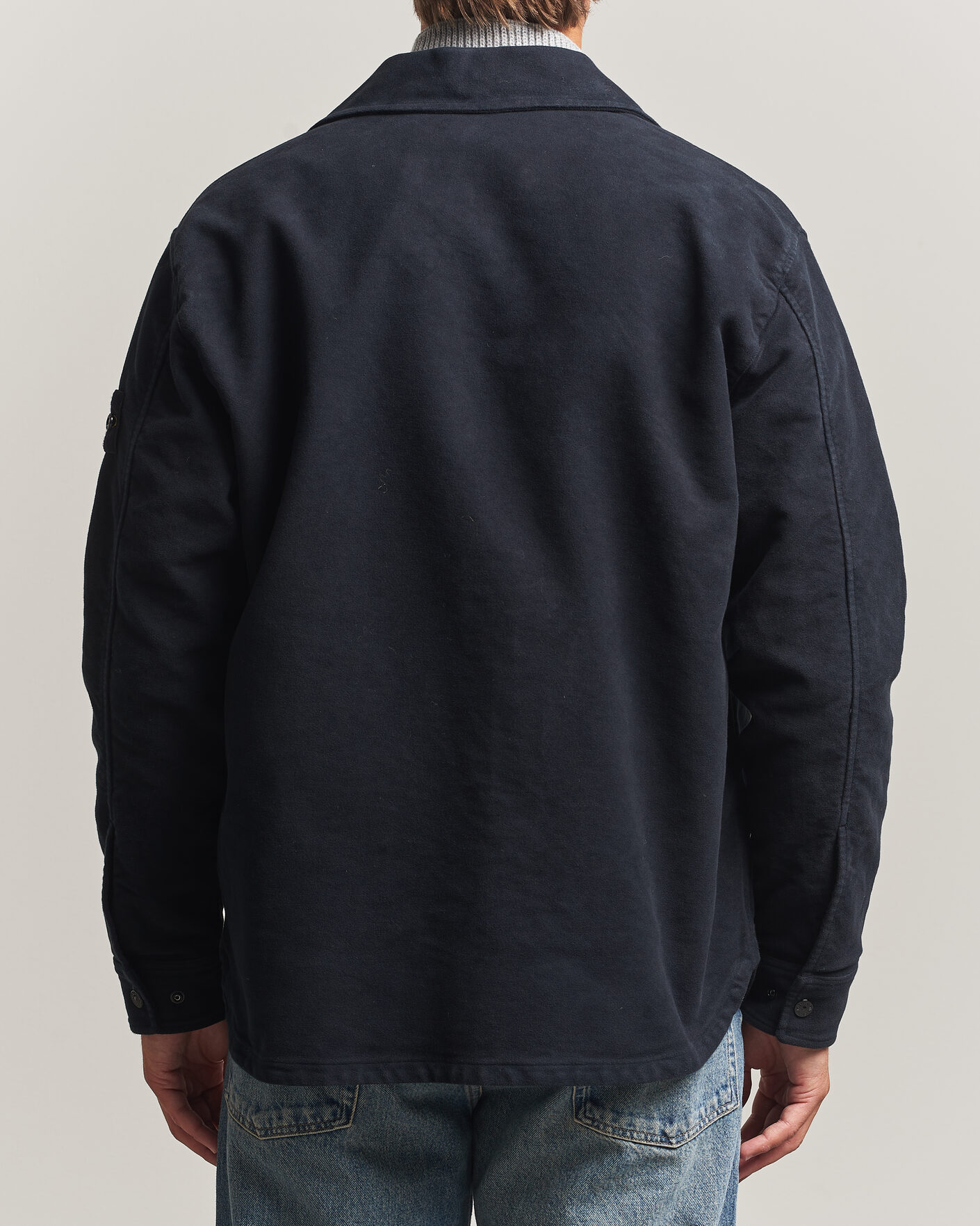 Herre | Skjorter | Stone Island | Cotton Moleskin Overshirt Navy Blue