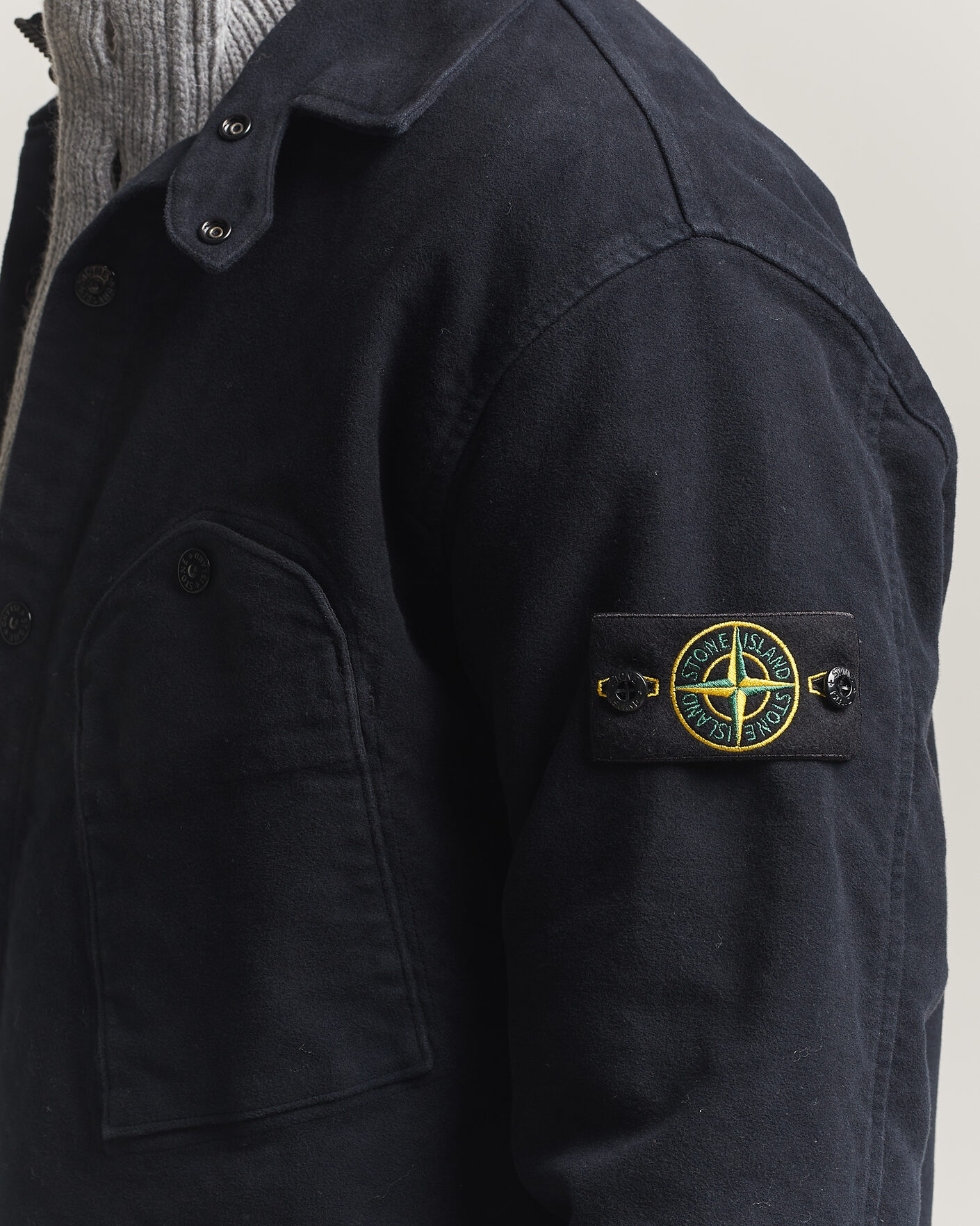Herre | Skjorter | Stone Island | Cotton Moleskin Overshirt Navy Blue