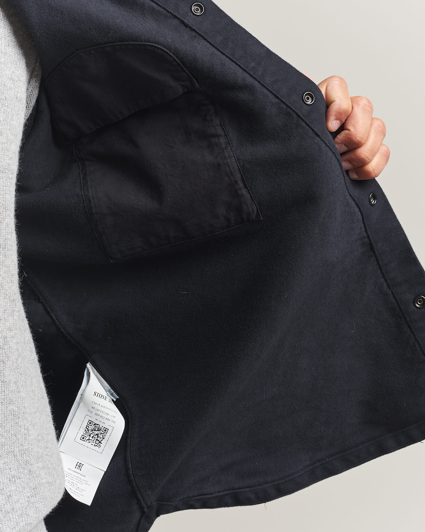 Herre | Skjorter | Stone Island | Cotton Moleskin Overshirt Navy Blue
