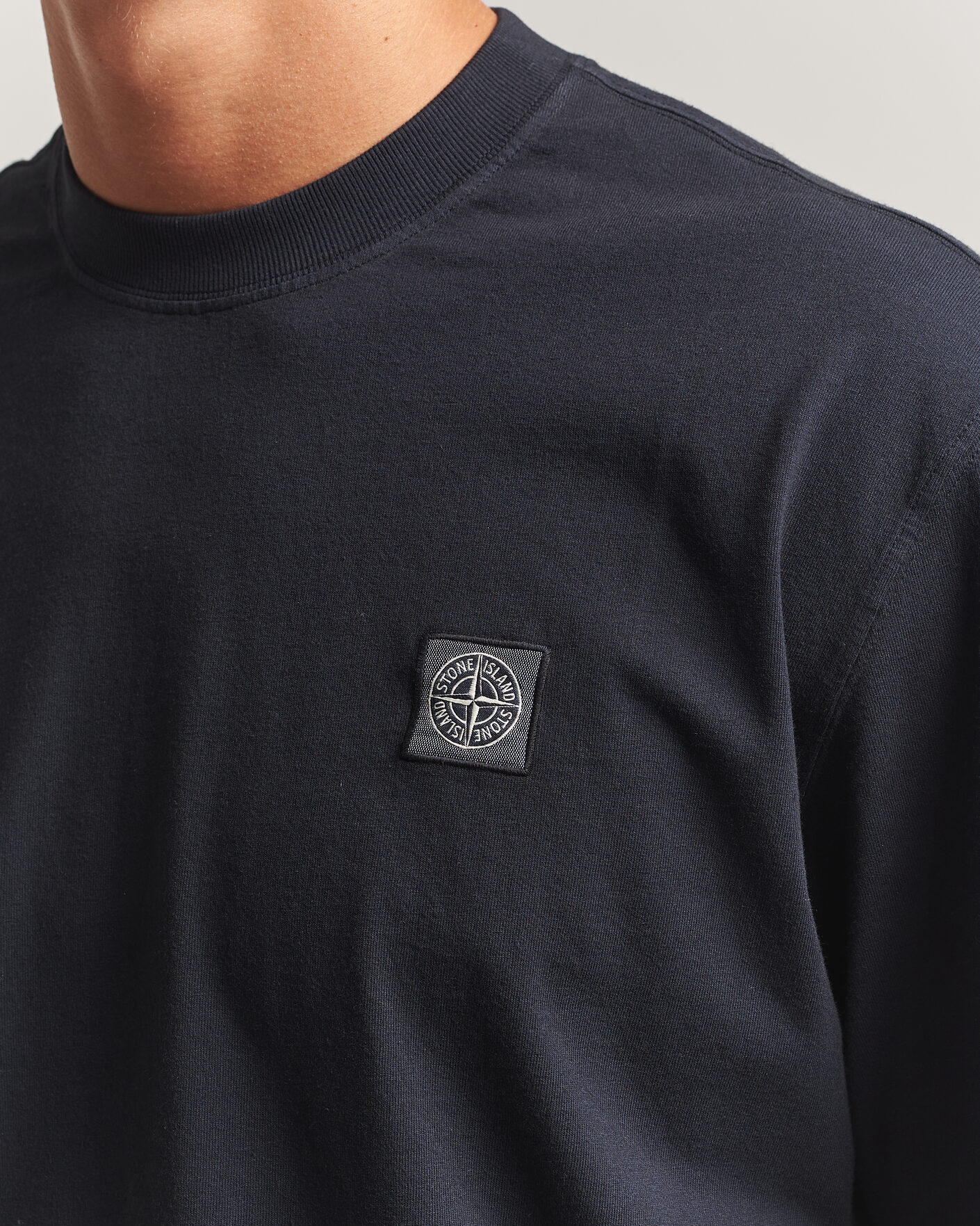 Herre | T-Shirts | Stone Island | Combed Organic Cotton T-Shirt Navy Blue