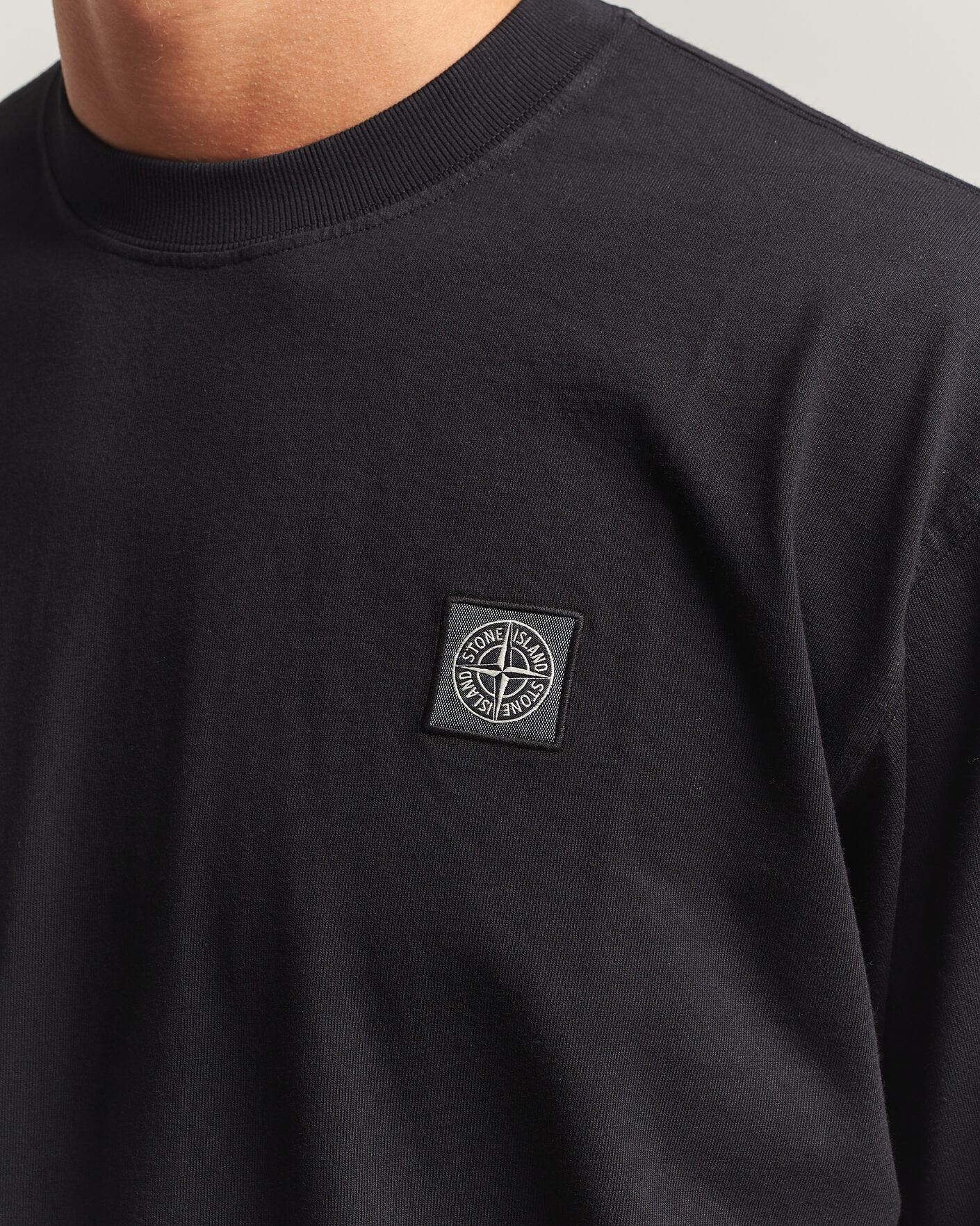 Herre | T-Shirts | Stone Island | Organic Cotton Jersey Long Sleeve T-Shirt Black