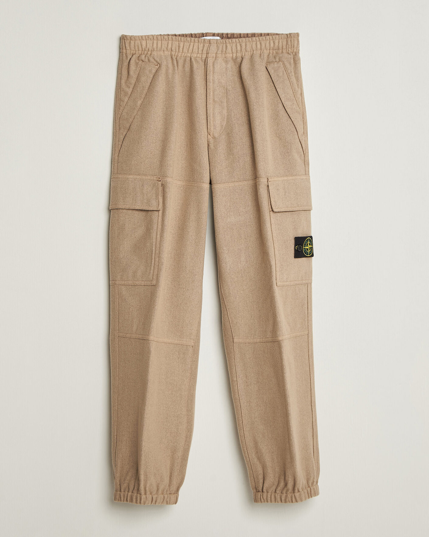 Herre | Bukser | Stone Island | Wool/Nylon Flannel Cargo Trousers Biscuit