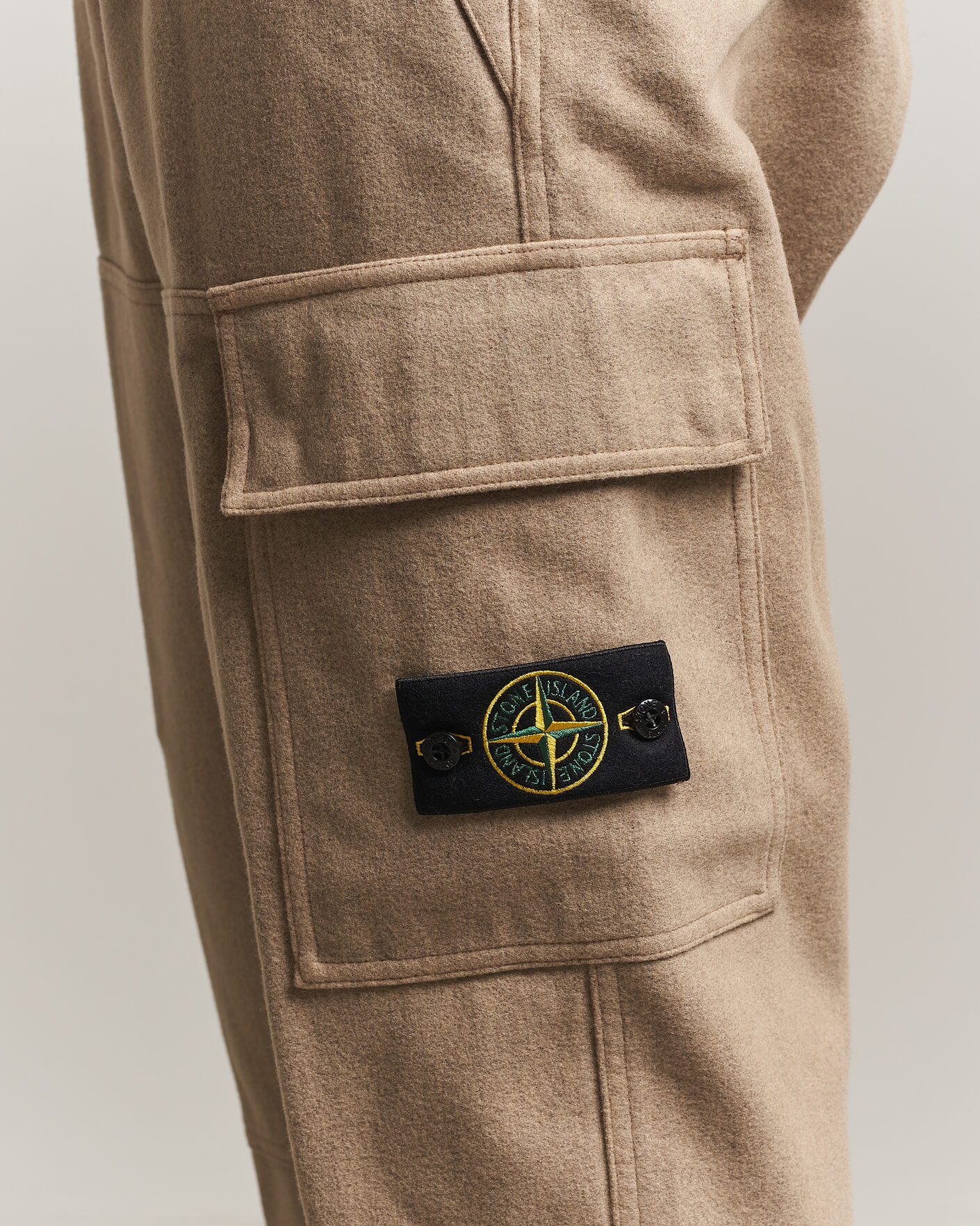 Herre | Bukser | Stone Island | Wool/Nylon Flannel Cargo Trousers Biscuit