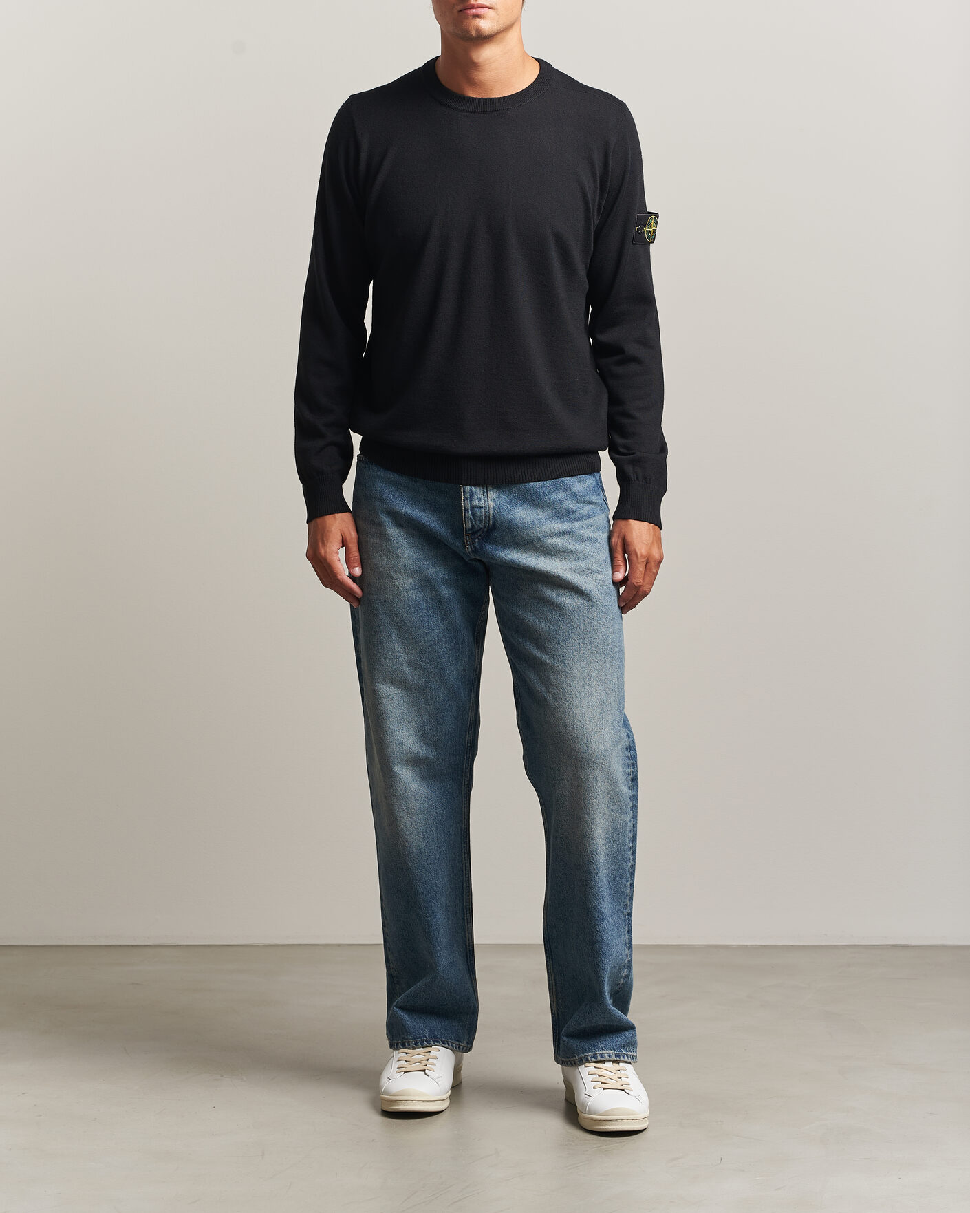 Herre | Gensere | Stone Island | Light Pure Wool Crew Neck Black