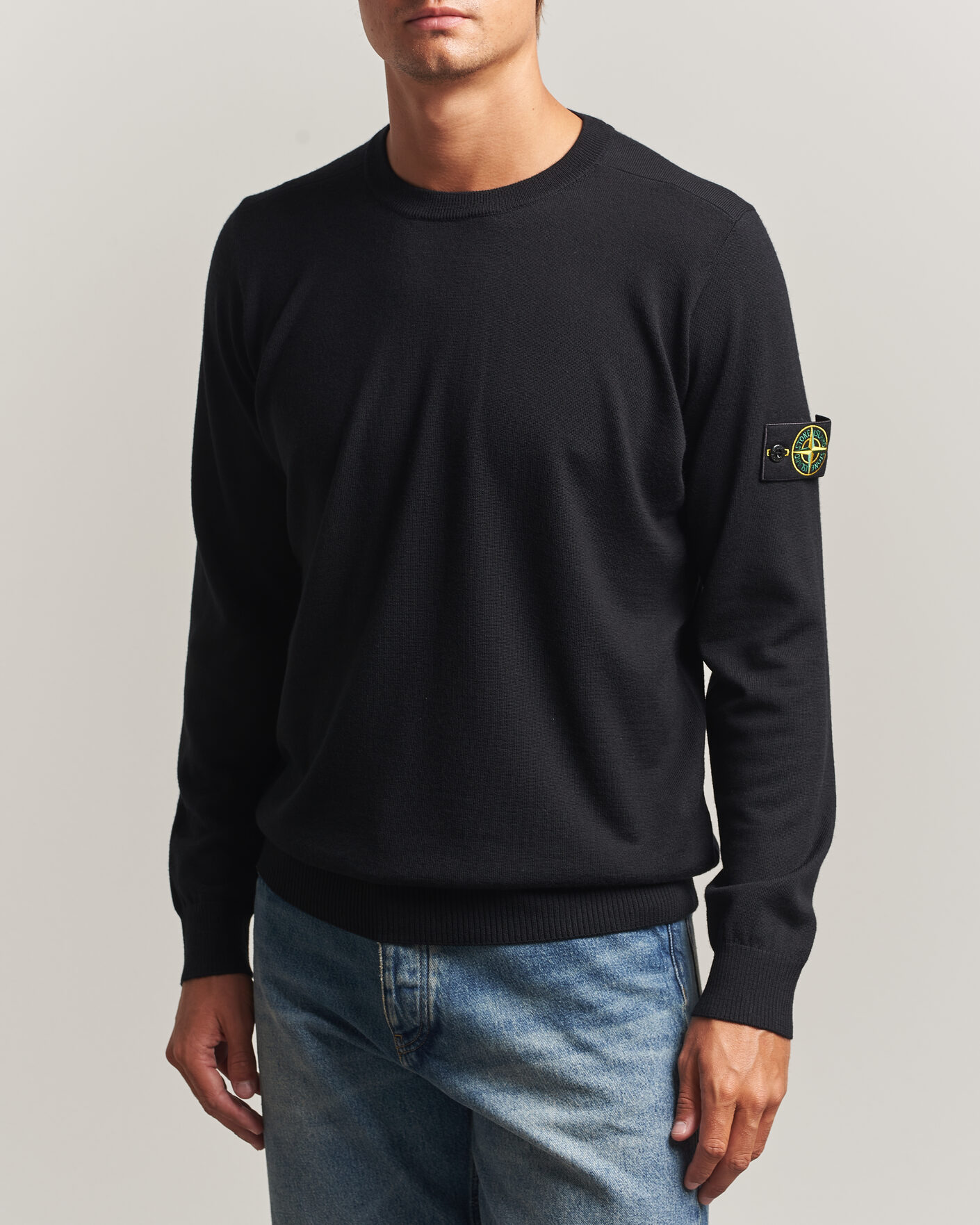 Herre | Gensere | Stone Island | Light Pure Wool Crew Neck Black