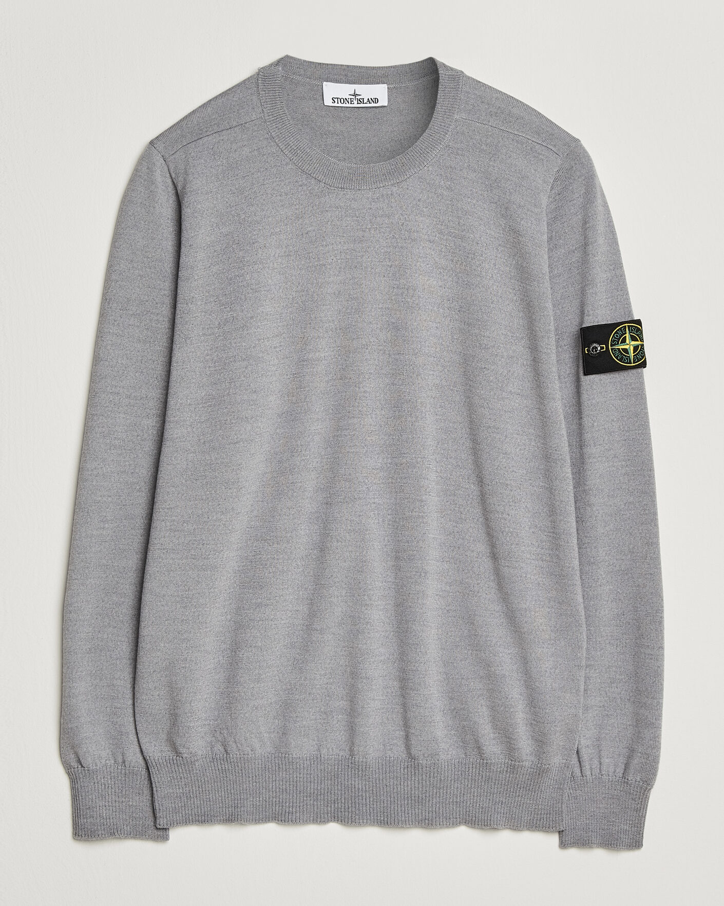 Herre | Gensere | Stone Island | Light Pure Wool Crew Neck Ash Grey Melange