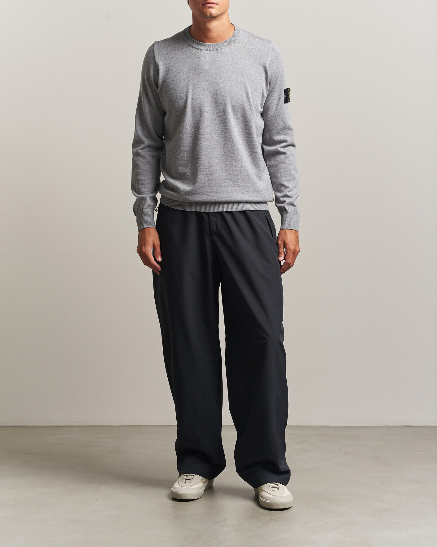 Herre | Gensere | Stone Island | Light Pure Wool Crew Neck Ash Grey Melange
