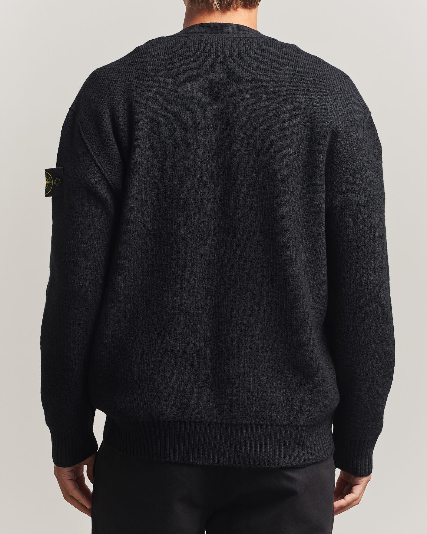 Herre | Gensere | Stone Island | Textured Stitch Wool Cardigan Black