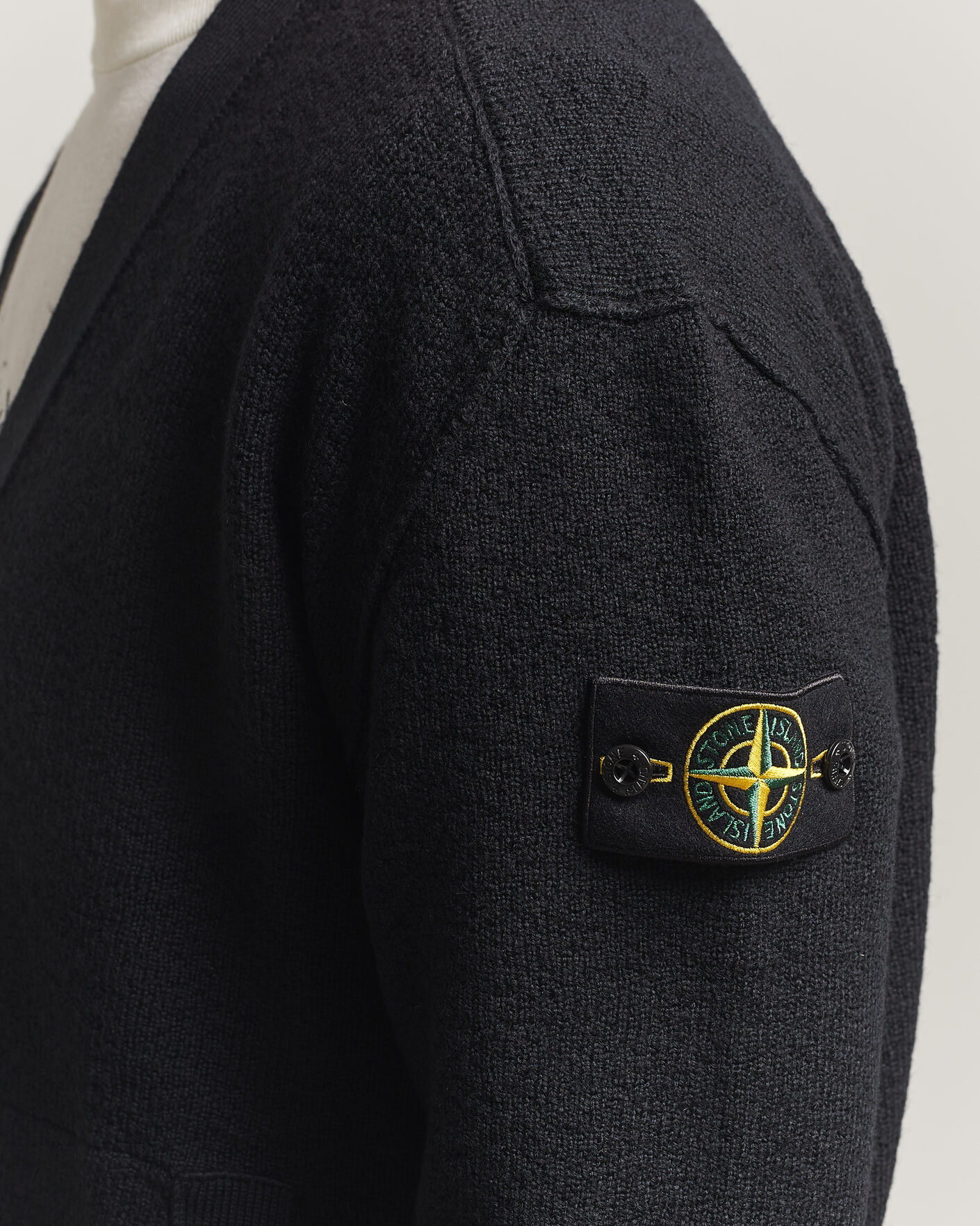 Herre | Gensere | Stone Island | Textured Stitch Wool Cardigan Black
