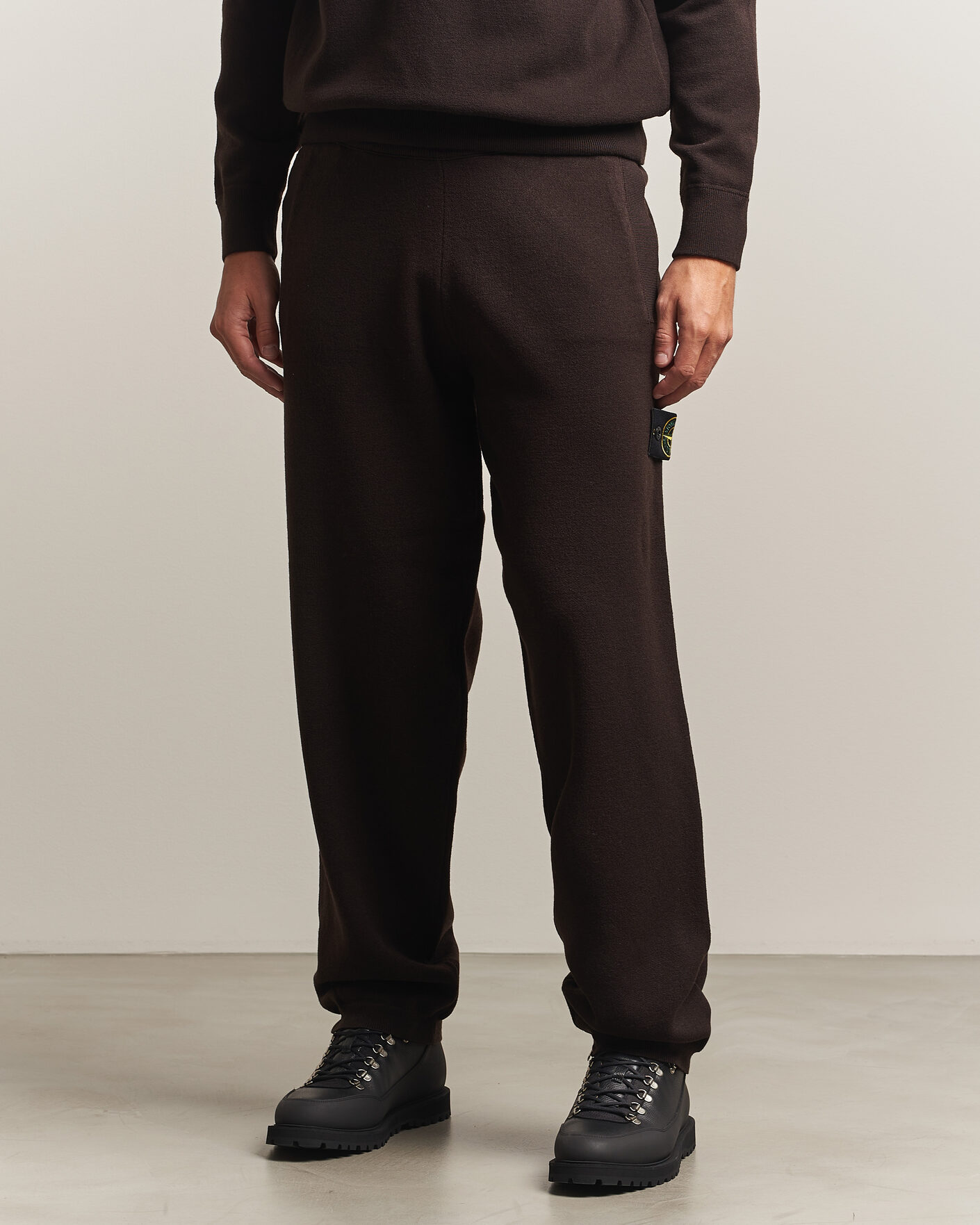 Herre | Bukser | Stone Island | Plush Stitch Stretch Wool Pants Coal Grey