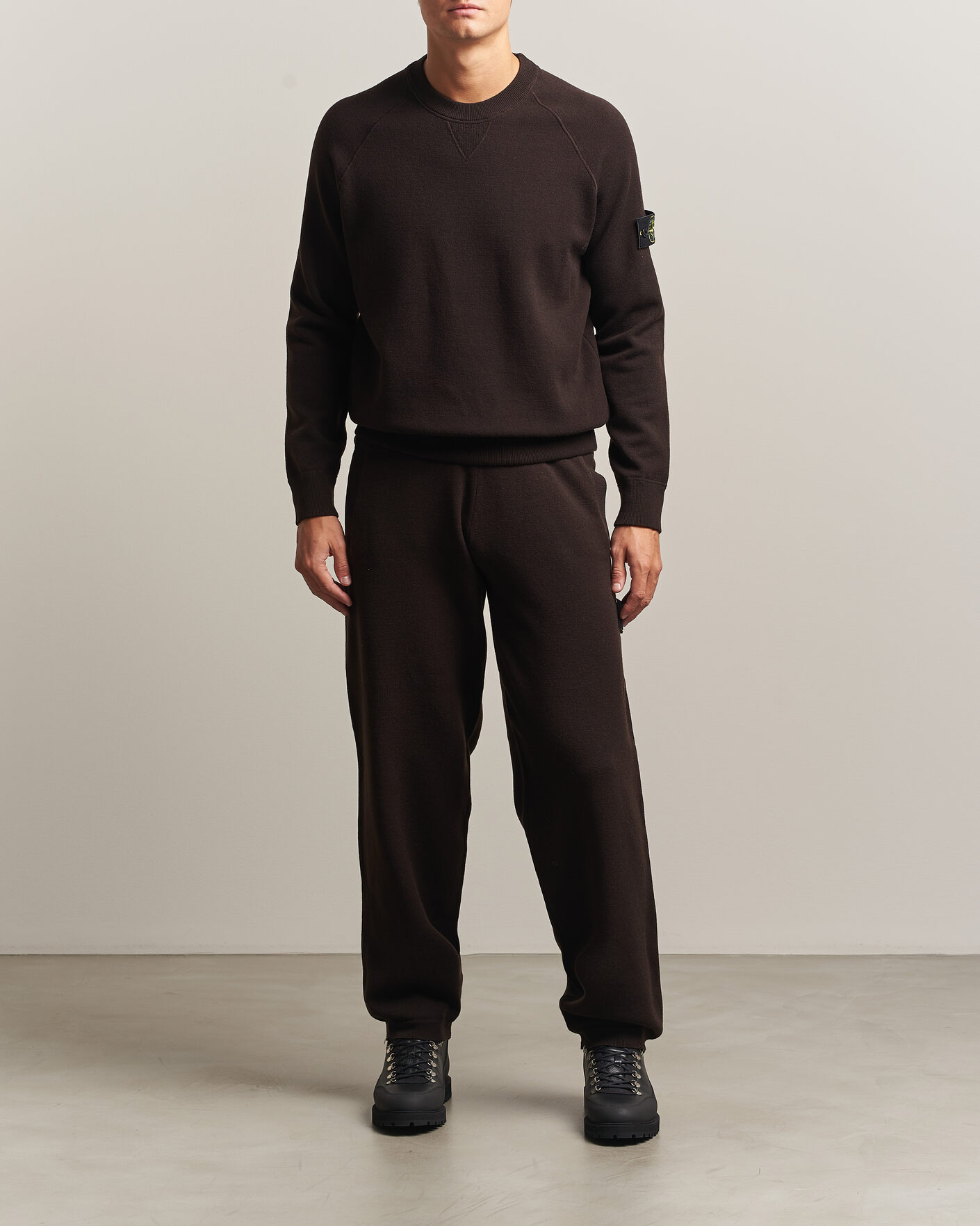 Herre | Gensere | Stone Island | Plush Stitch Stretch Wool Sweat Coal Grey