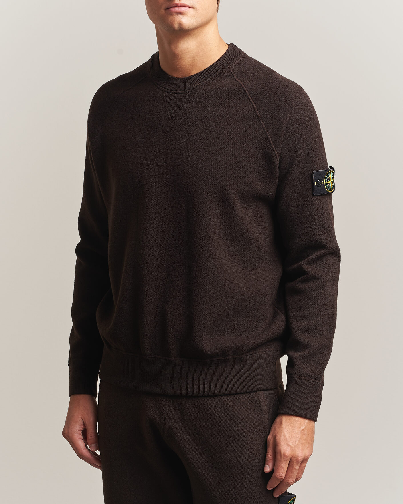 Herre | Gensere | Stone Island | Plush Stitch Stretch Wool Sweat Coal Grey