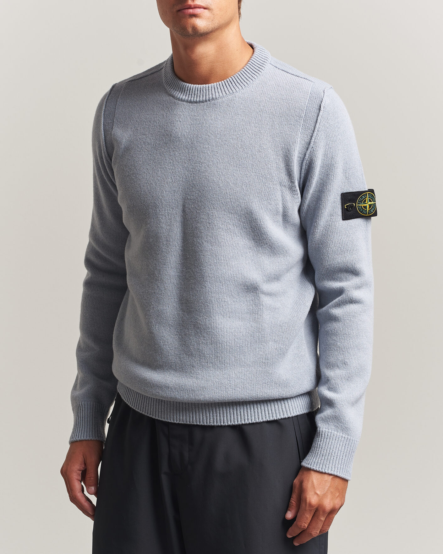 Herre | Gensere | Stone Island | Knitted Lambswool Crew Neck Ash Grey