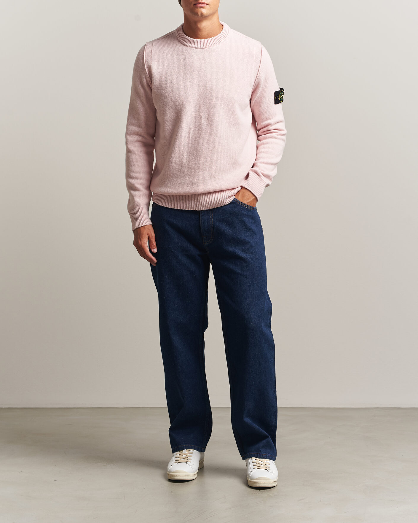 Herre | Gensere | Stone Island | Knitted Lambswool Crew Neck Antique Rose