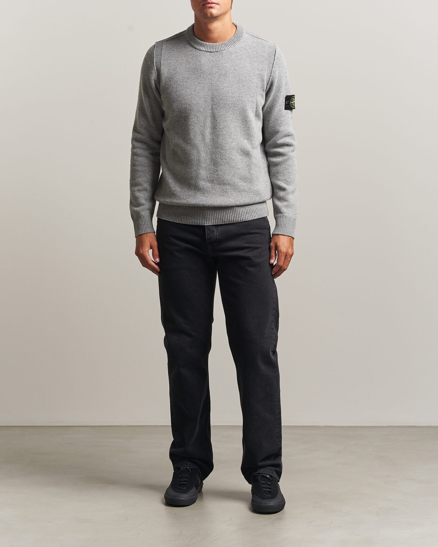 Herre | Gensere | Stone Island | Knitted Lambswool Crew Neck Grey Melange
