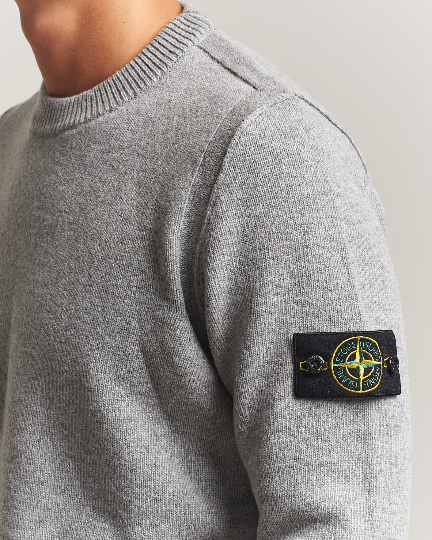Herre | Gensere | Stone Island | Knitted Lambswool Crew Neck Grey Melange
