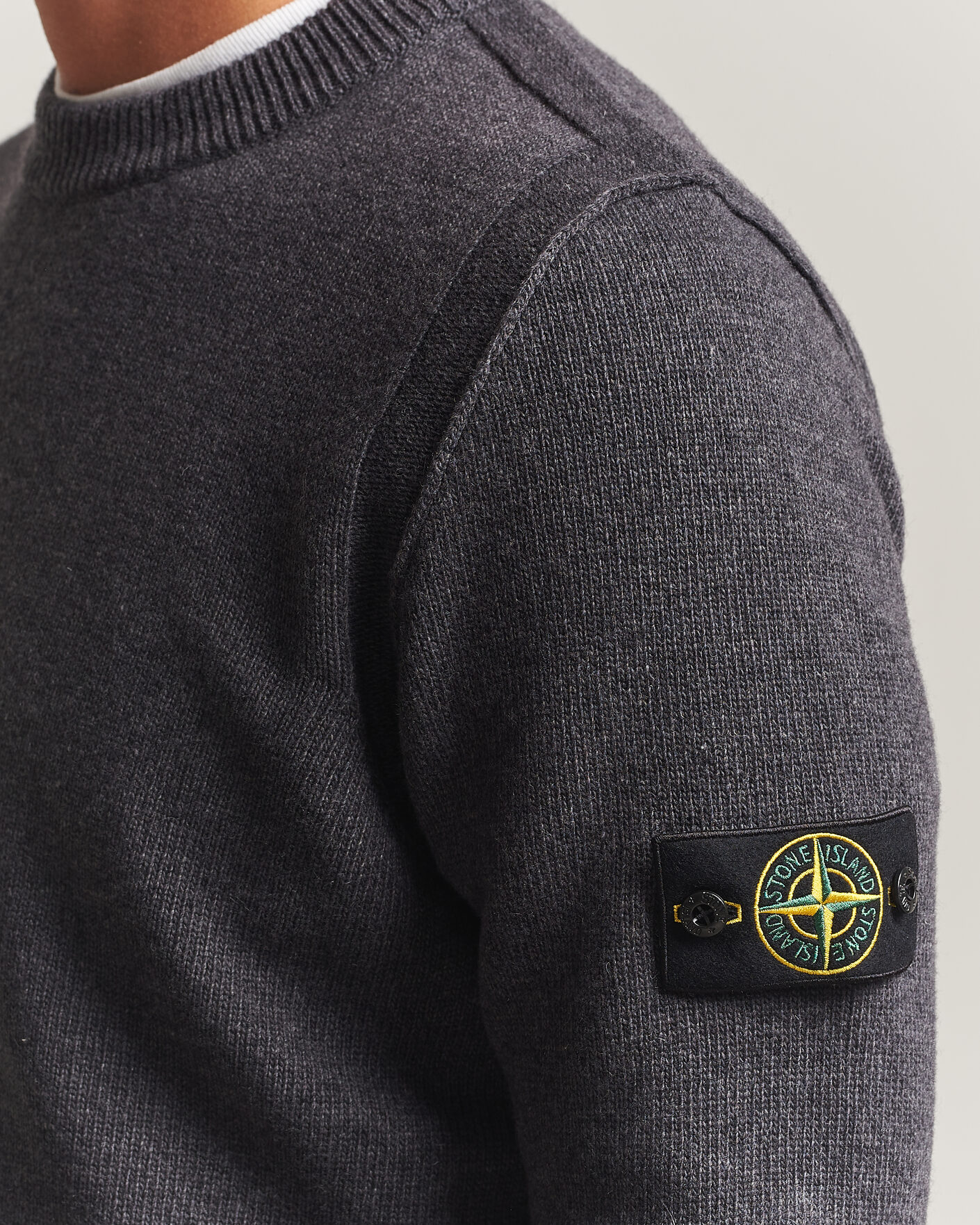 Herre | Gensere | Stone Island | Knitted Lambswool Crew Neck Melange Lead