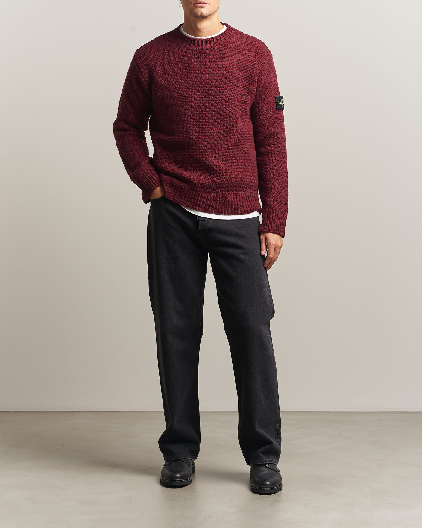 Herre | Gensere | Stone Island | Basket Stitch Lambswool Crew Neck Amaranth