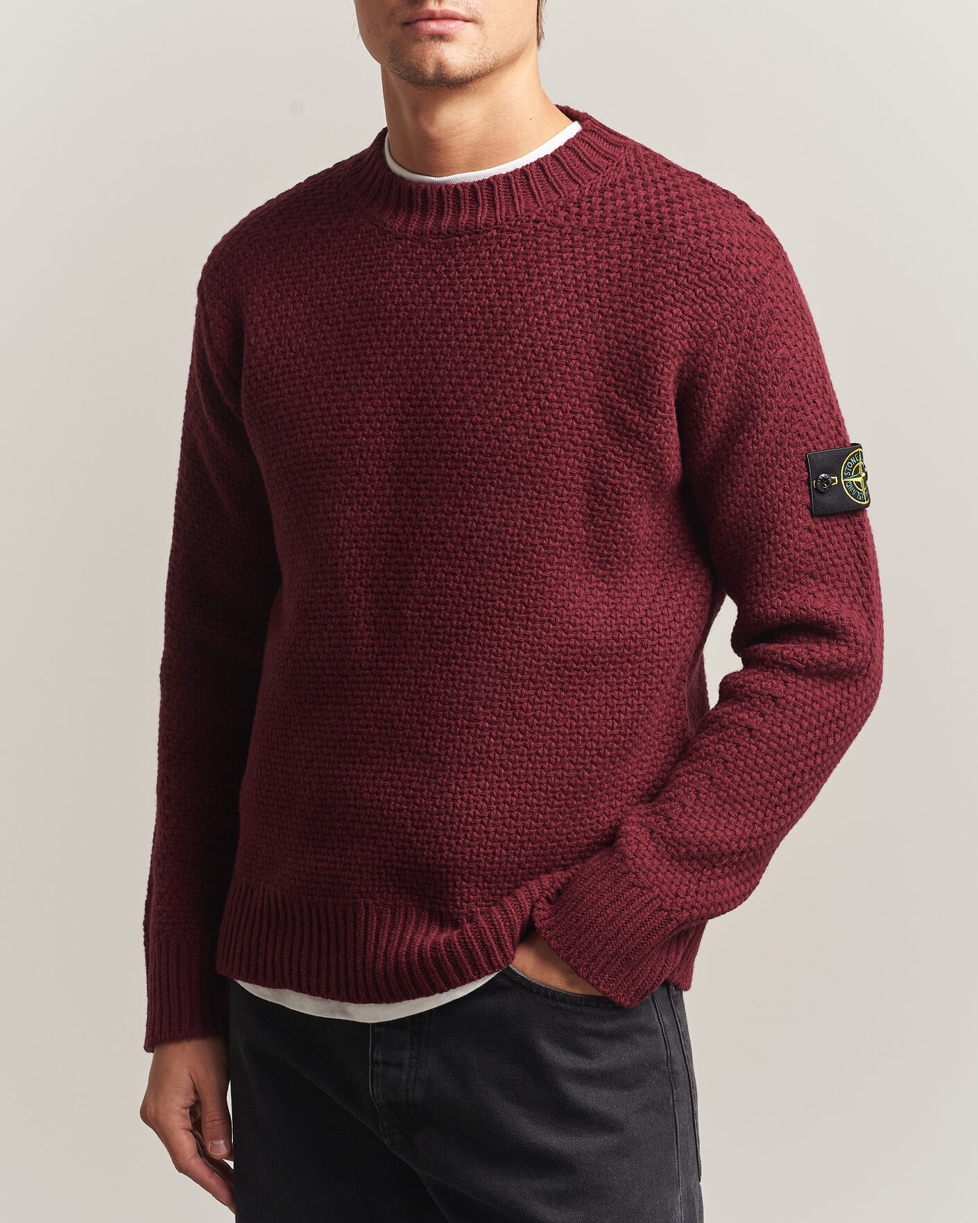 Herre | Gensere | Stone Island | Basket Stitch Lambswool Crew Neck Amaranth
