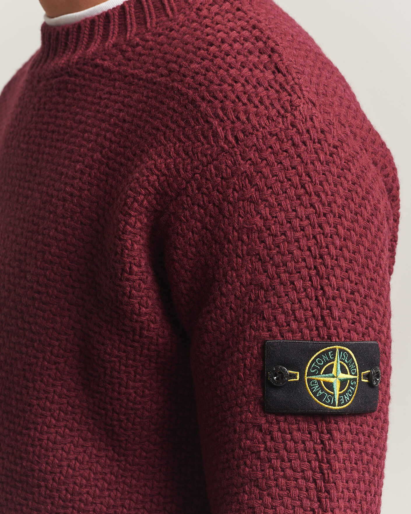 Herre | Gensere | Stone Island | Basket Stitch Lambswool Crew Neck Amaranth