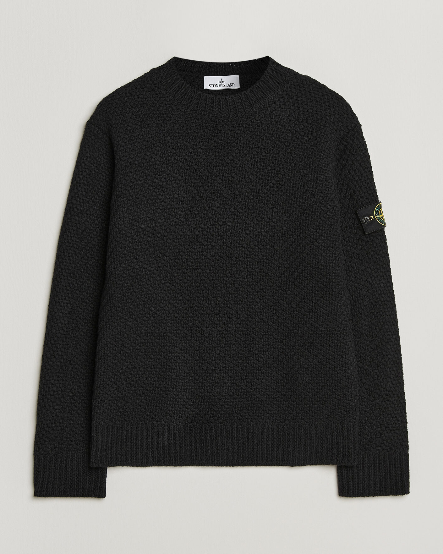 Herre | Gensere | Stone Island | Basket Stitch Lambswool Crew Neck Black
