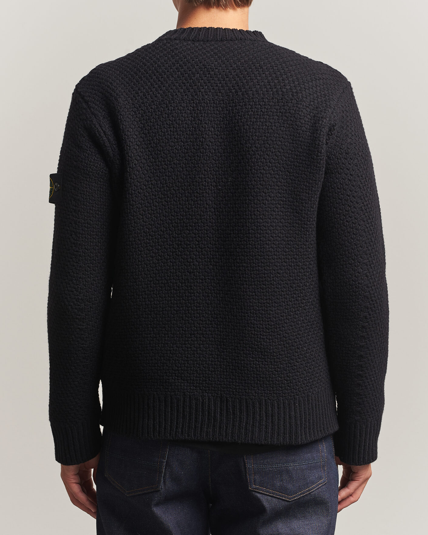 Herre | Gensere | Stone Island | Basket Stitch Lambswool Crew Neck Black