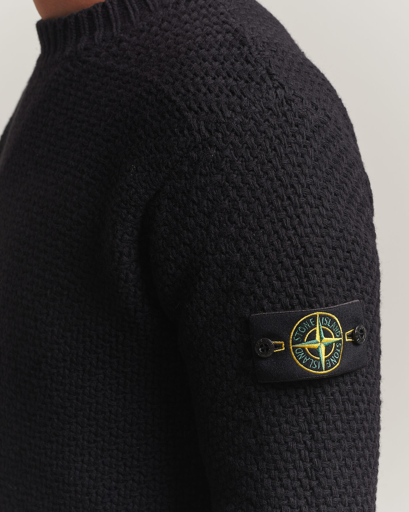 Herre | Gensere | Stone Island | Basket Stitch Lambswool Crew Neck Black