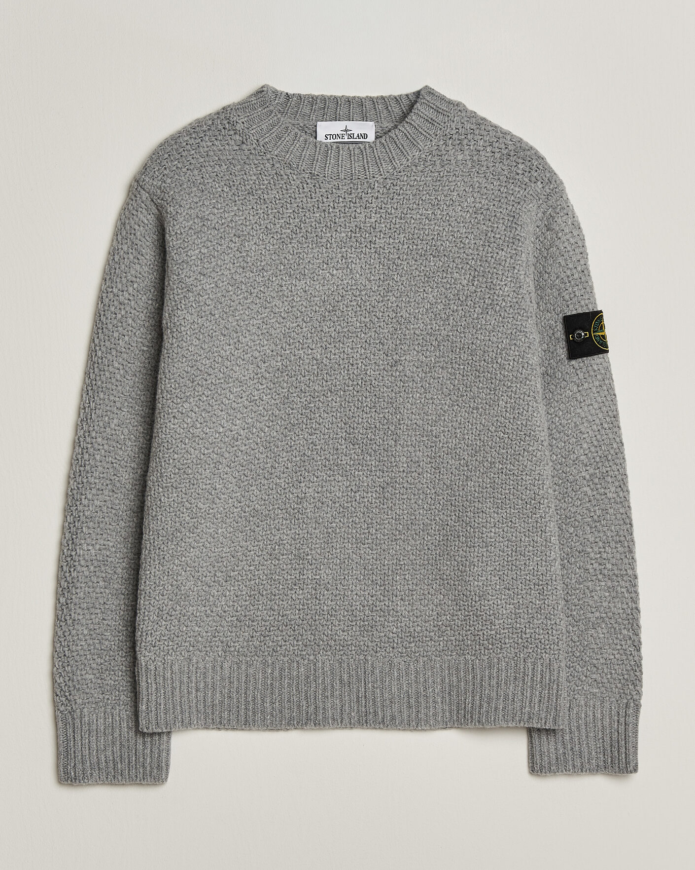 Herre | Gensere | Stone Island | Basket Stitch Lambswool Crew Neck Grey Melange