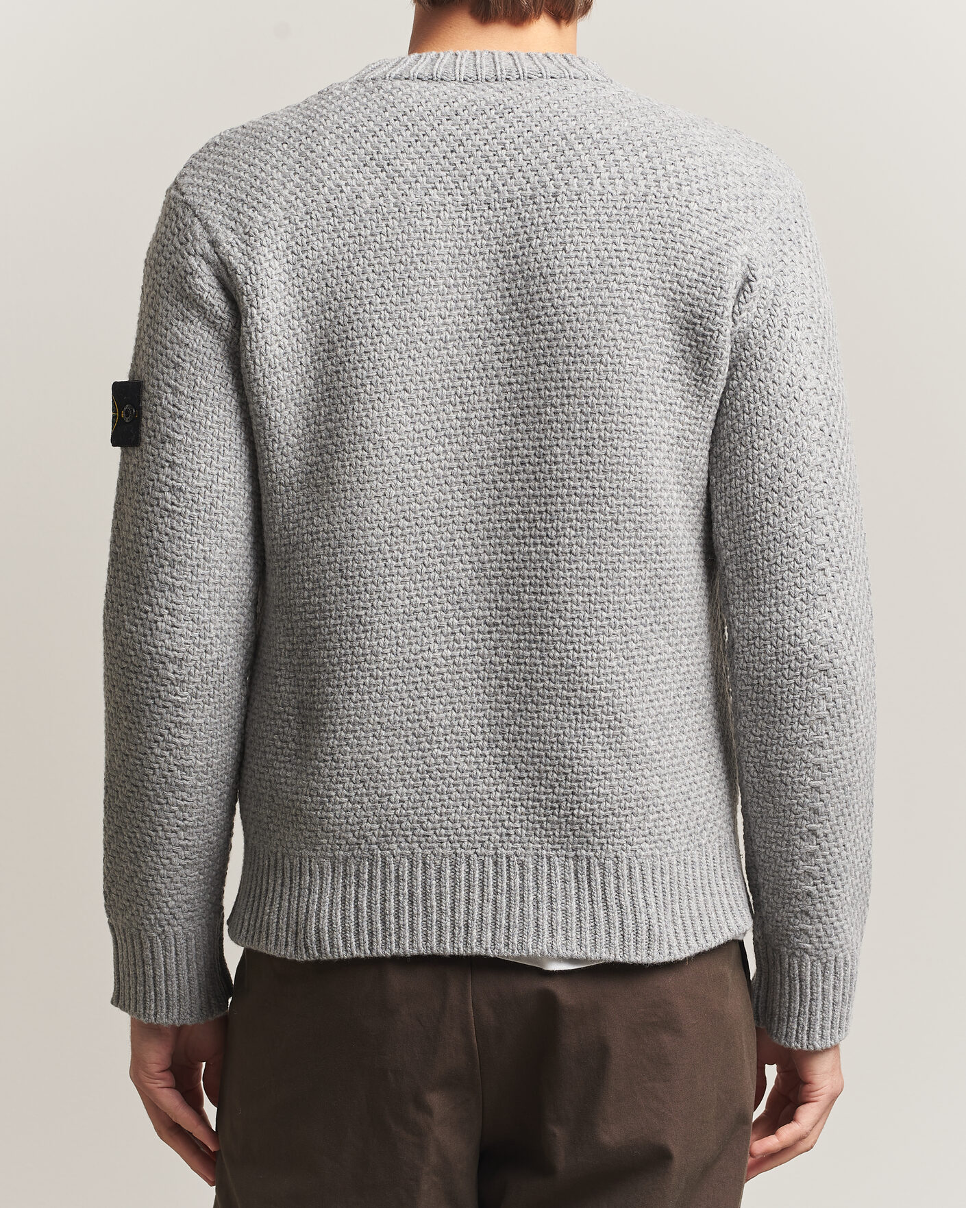 Herre | Gensere | Stone Island | Basket Stitch Lambswool Crew Neck Grey Melange