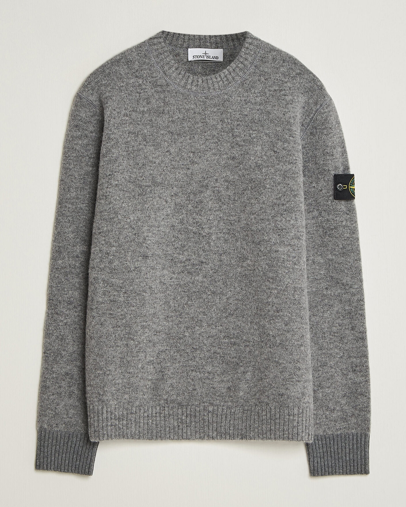 Herre | Gensere | Stone Island | Baby Alpaca Blend Contrast Crew Grey Melange