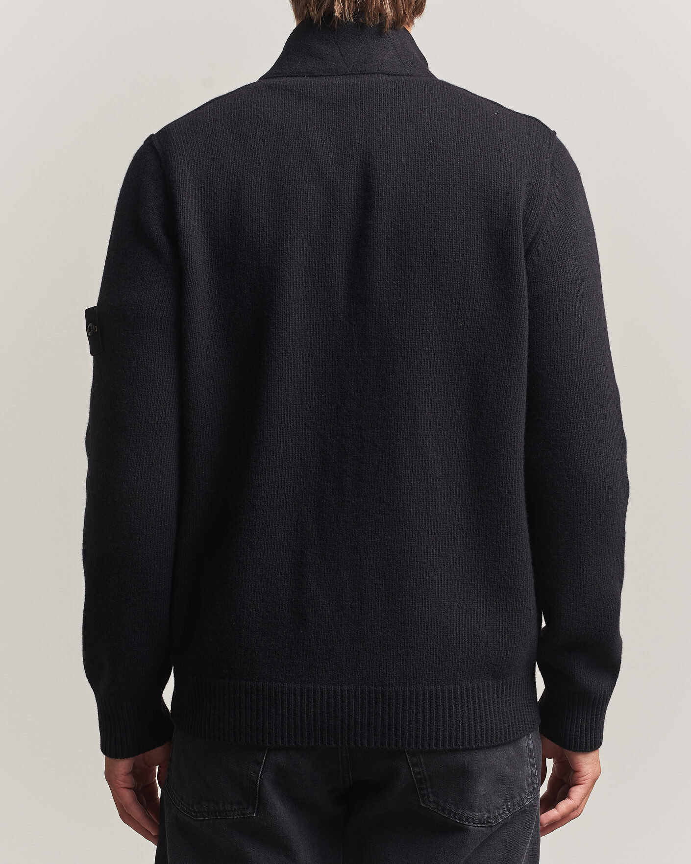 Herre | Gensere | Stone Island | Knitted Lambswool Zip Button Cardigan Black