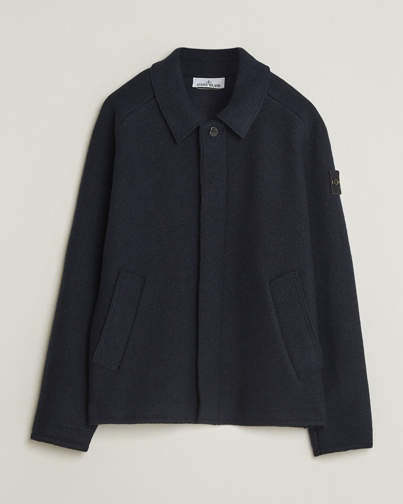 Herre | Gensere | Stone Island | Felted Wool Cardigan Navy Blue