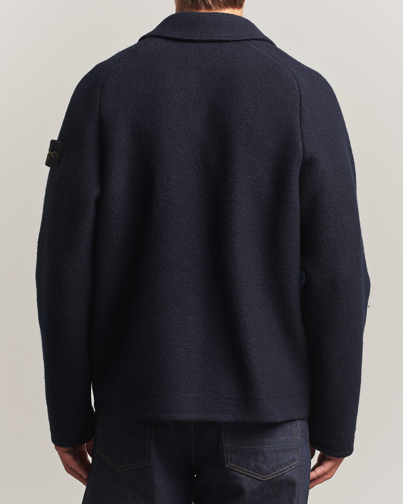 Herre | Gensere | Stone Island | Felted Wool Cardigan Navy Blue