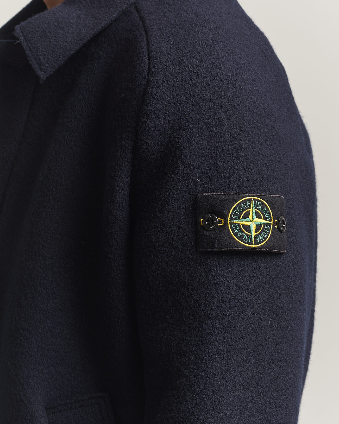 Herre | Gensere | Stone Island | Felted Wool Cardigan Navy Blue
