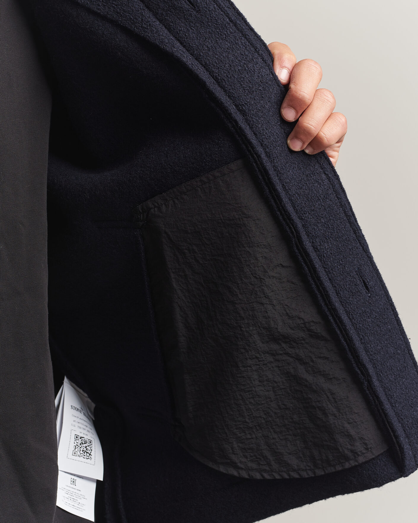 Herre | Gensere | Stone Island | Felted Wool Cardigan Navy Blue