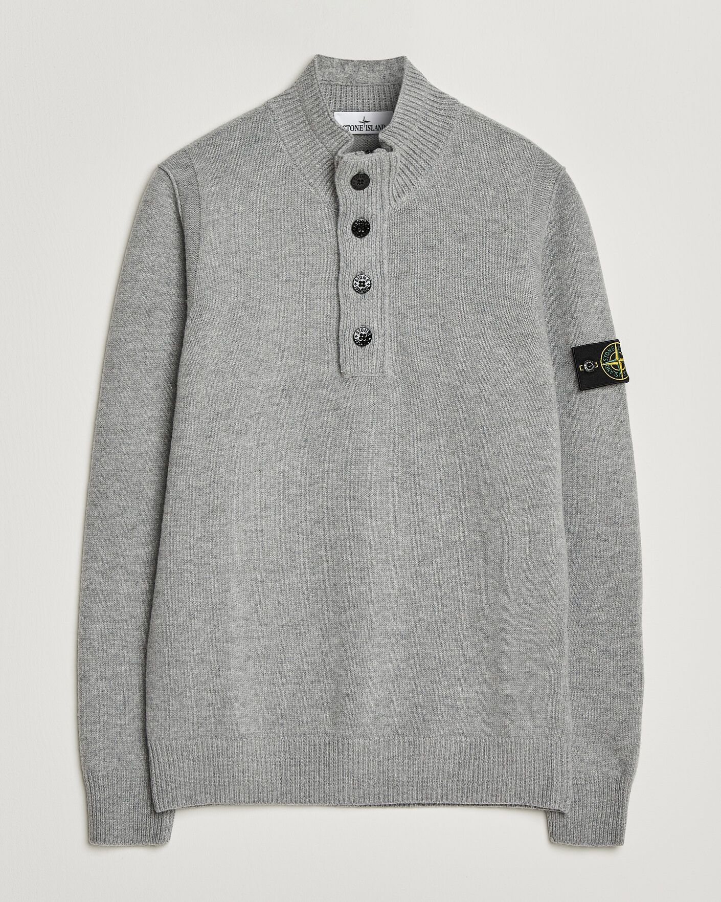 Herre | Gensere | Stone Island | Knitted Lambswool Half Button Zip Grey Melange
