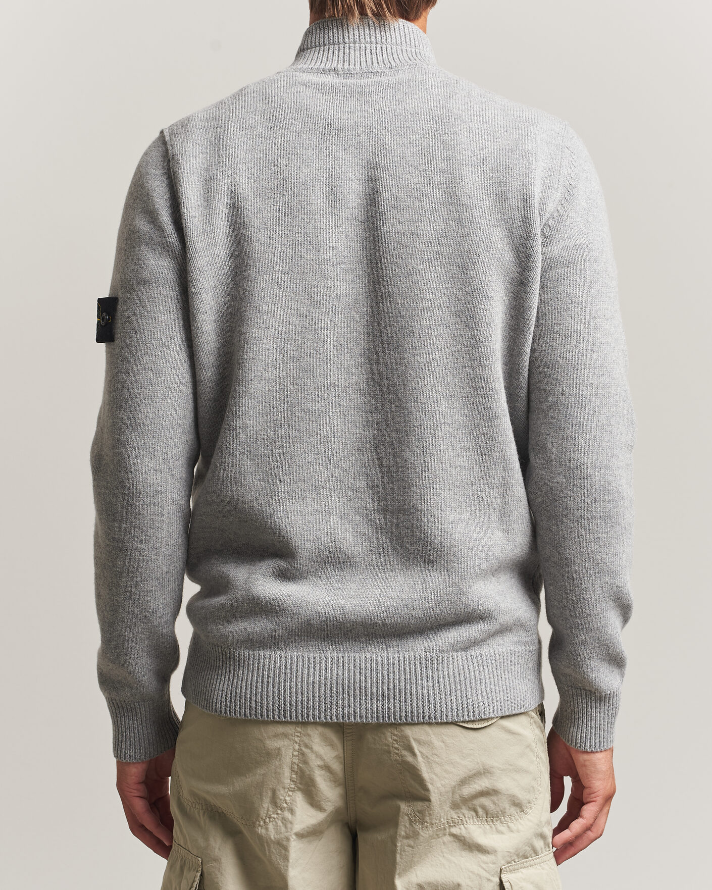 Herre | Gensere | Stone Island | Knitted Lambswool Half Button Zip Grey Melange