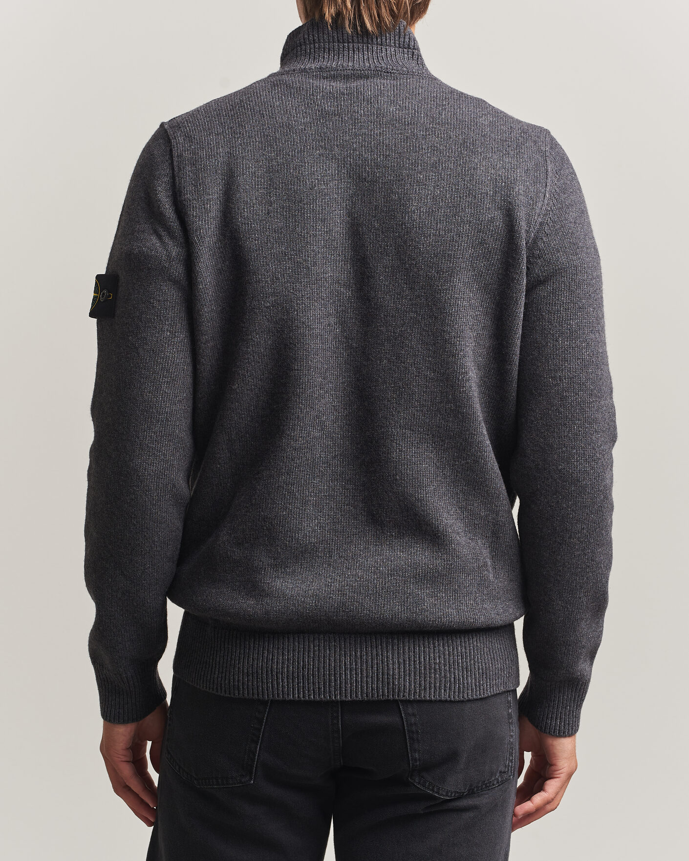 Herre | Gensere | Stone Island | Knitted Lambswool Half Button Zip Melange Lead